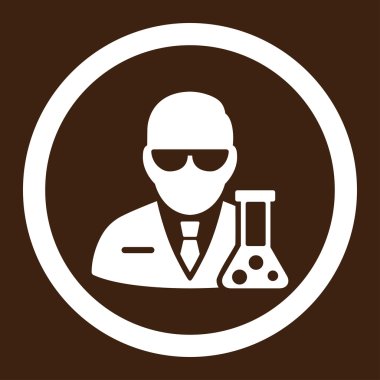 Bilim adamı yuvarlak vektör simgesi