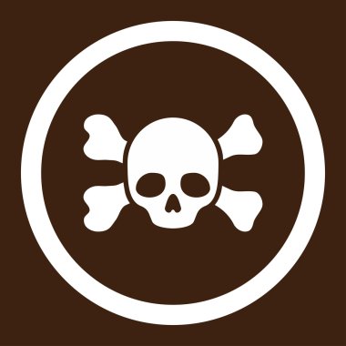 Skull And Bones yuvarlak vektör simgesi