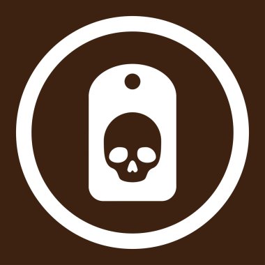 Kafatası etiket yuvarlak vektör simgesi