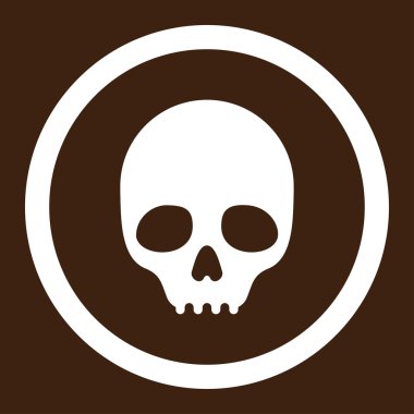 Kafatası yuvarlak vektör simgesi