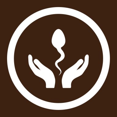 Sperm bakım yuvarlak vektör simgesi