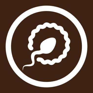 Sperm penetrasyon yuvarlak vektör simgesi