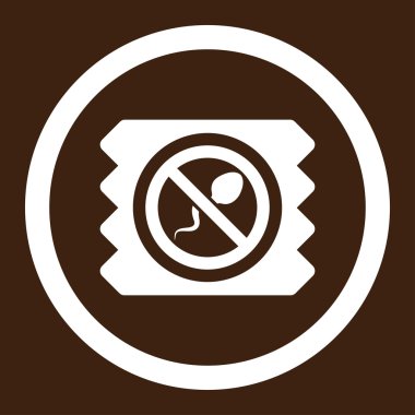 Sperm öldürücü prezervatif yuvarlak vektör simgesi