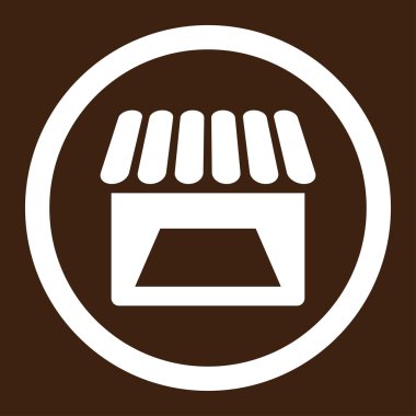 Mağaza yuvarlak vektör simgesi