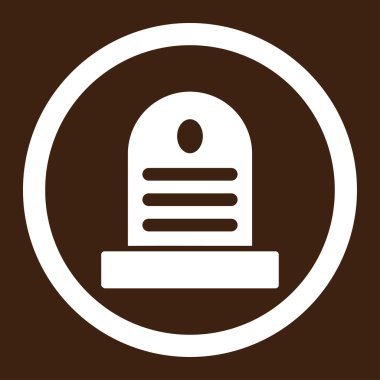 Mezar taşı yuvarlak vektör simgesi