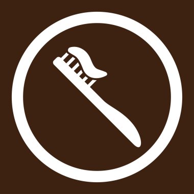 Diş fırçası yuvarlak vektör simgesi