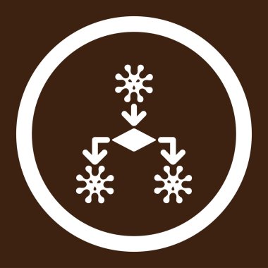 Virüs üreme yuvarlak vektör simgesi