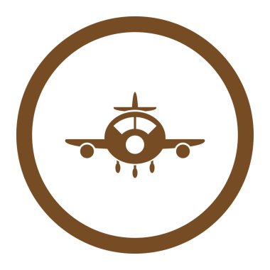 Uçak yuvarlak vektör simgesi