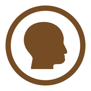 Kel kafası vektör simge yuvarlak