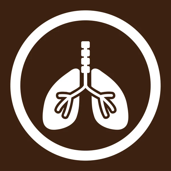 Sistema respiratorio Icona vettoriale arrotondata — Vettoriale Stock