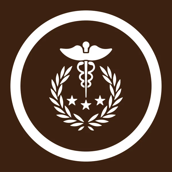 Logo Caduceus redondeado icono del vector — Archivo Imágenes Vectoriales