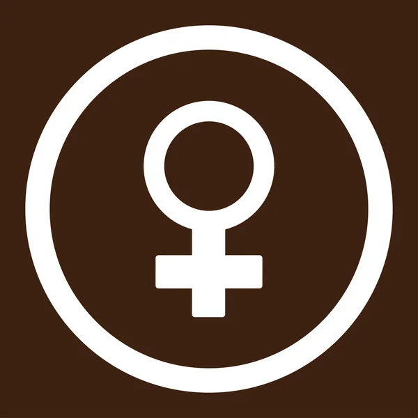 Θηλυκό σύμβολο εικονίδιο στρογγυλεμένες διάνυσμα — Διανυσματικό Αρχείο