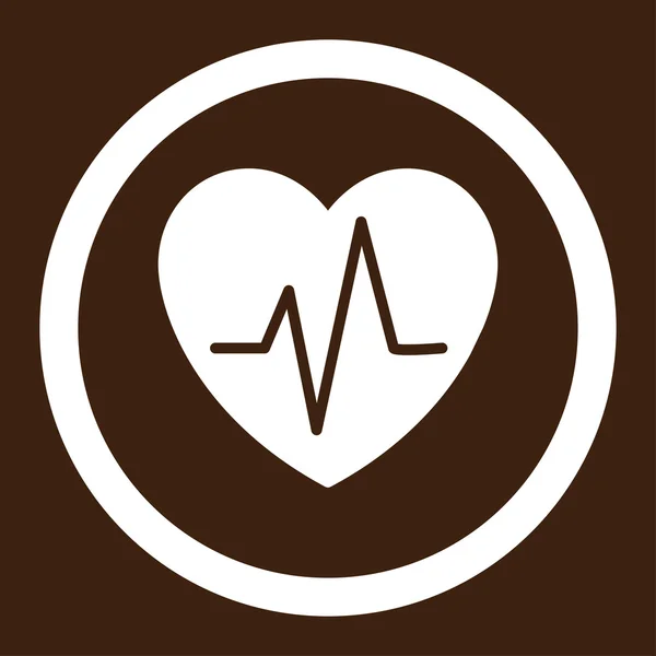Herz ekg abgerundetes Vektorsymbol — Stockvektor