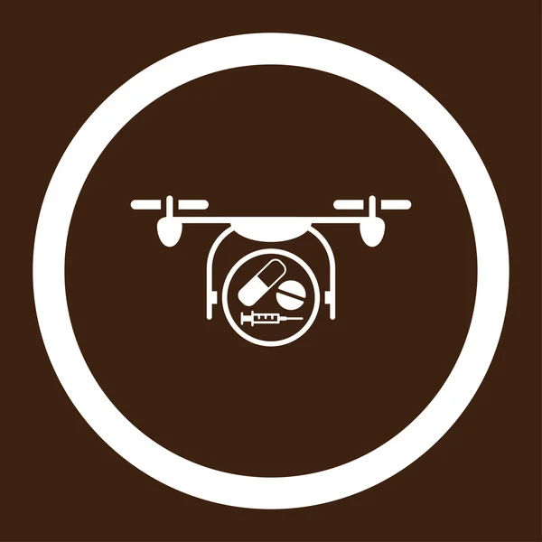 Medicação Quadcopter Rounded Vector Icon — Vetor de Stock