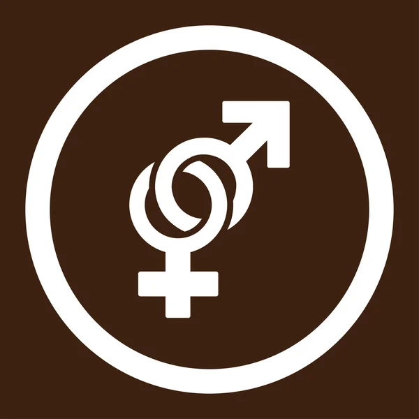 Seksuele symbolen afgeronde Vector Icon — Stockvector