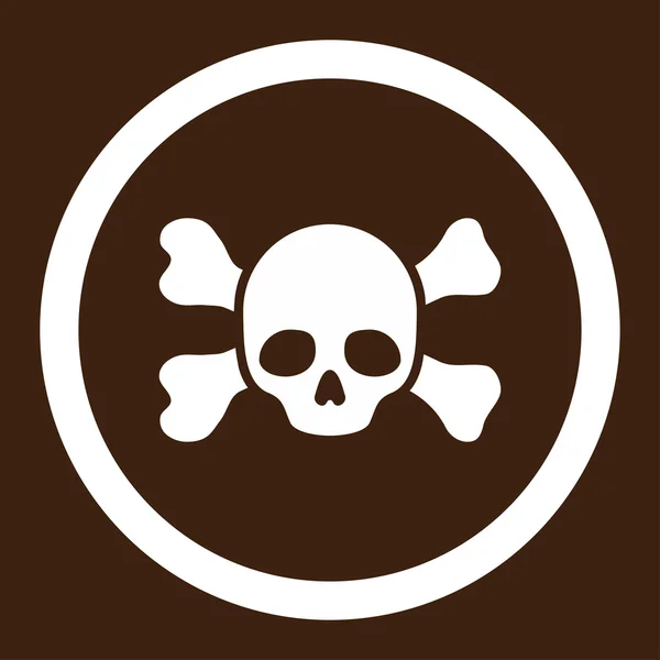 Skull And Bones rundade vektor Icon — Stock vektor