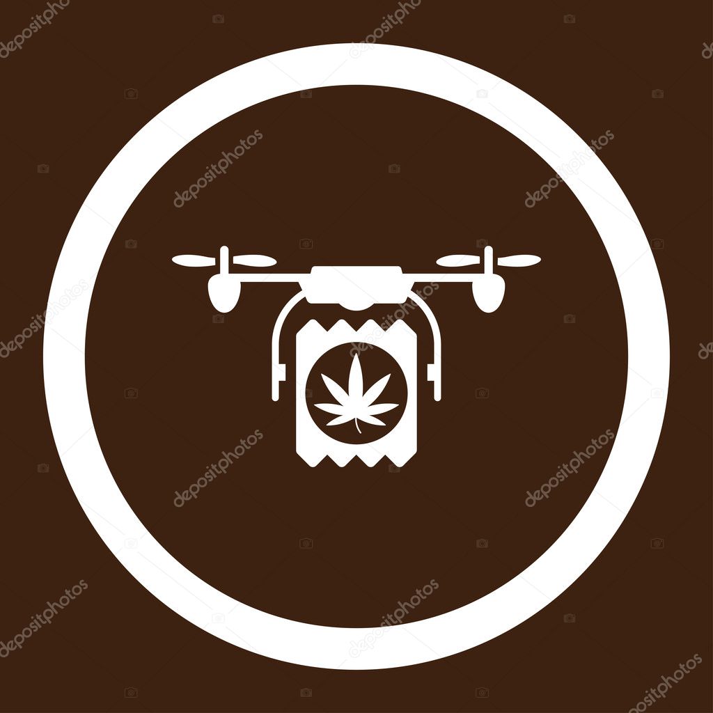 Drugs Drone Delivery Rounded Vector Icon