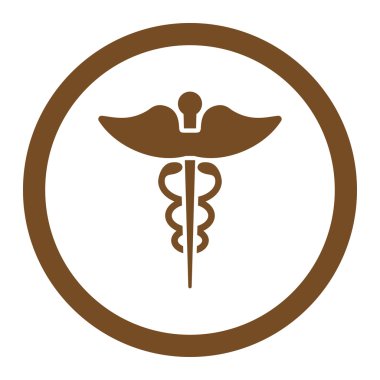 Caduceus yuvarlak vektör simgesi