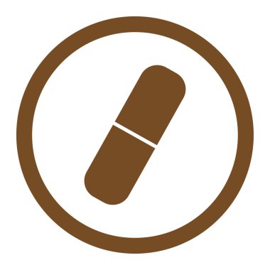 Kapsül yuvarlak vektör simgesi