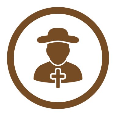 Rahip yuvarlak vektör simgesi