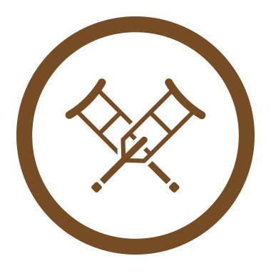 Koltuk değneği yuvarlak vektör simgesi