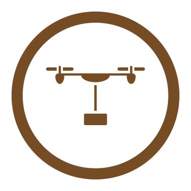 Drone sevk irsaliyesi yuvarlak vektör simgesi