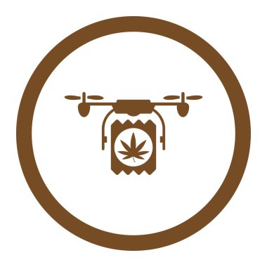 Uyuşturucu uçağı teslim yuvarlak vektör simgesi