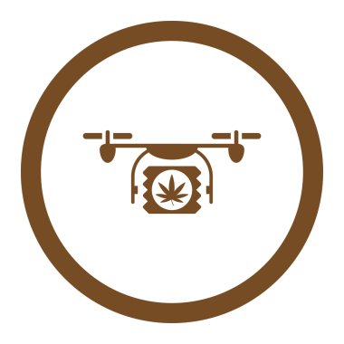 Uyuşturucu dron sevk irsaliyesi yuvarlak vektör simgesi