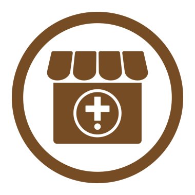 Eczane yuvarlak vektör simgesi