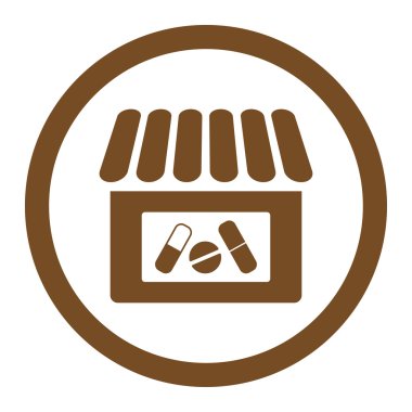 Eczane yuvarlak vektör simgesi