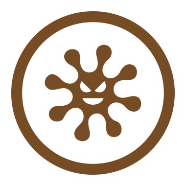 Kötü bakteri yuvarlak vektör simgesi