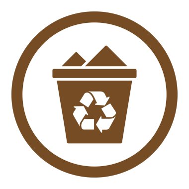 Tam geri dönüşüm kutusu yuvarlak vektör simgesi