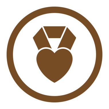 Kalp Ödülü yuvarlak vektör simgesi