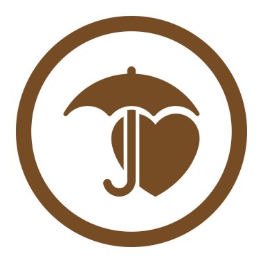 Kalp koruma yuvarlak vektör simgesi