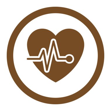 Kalp nabız yuvarlak vektör simgesi