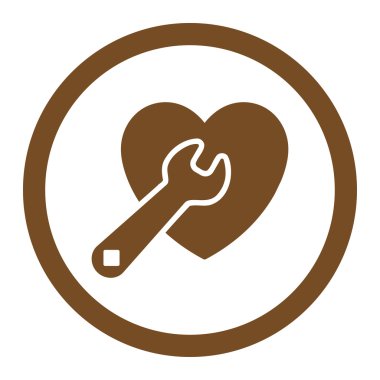 Kalp onarım yuvarlak vektör simgesi