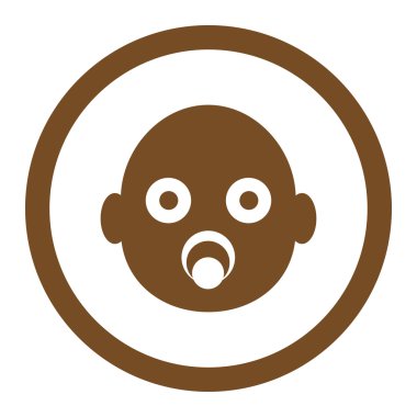 Bebek kafa yuvarlak vektör simgesi