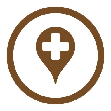 Tıbbi harita işaretleyici yuvarlak vektör simgesi