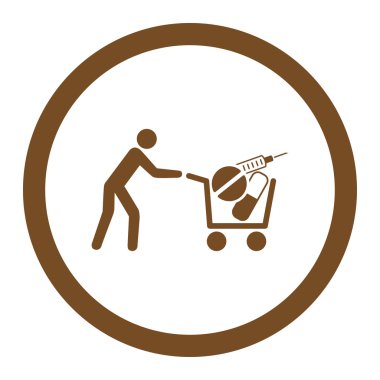Tıbbi alışveriş yuvarlak vektör simgesi