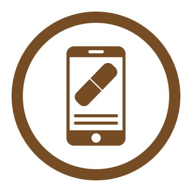 İlaç Online bilgi yuvarlak vektör simgesi