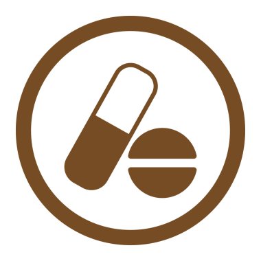 İlaç yuvarlak vektör simgesi