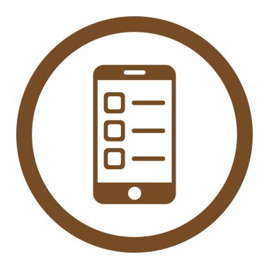Mobil listesi yuvarlak vektör simgesi