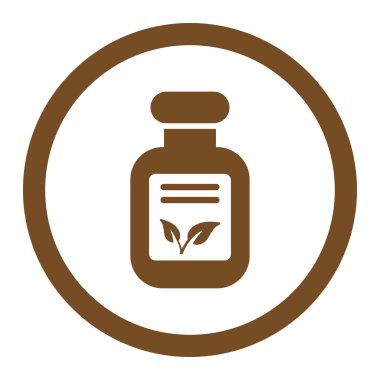 Doğal ilaçlar yuvarlak vektör simgesi