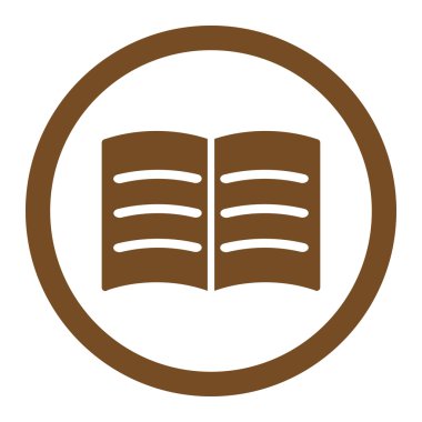 Açık kitap yuvarlak vektör simgesi