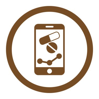 Eczane Online raporu vektör simge yuvarlak