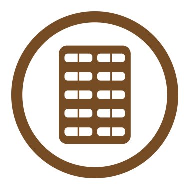 Hap Blister yuvarlak vektör simgesi