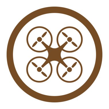 Quadcopter yuvarlak vektör simgesi
