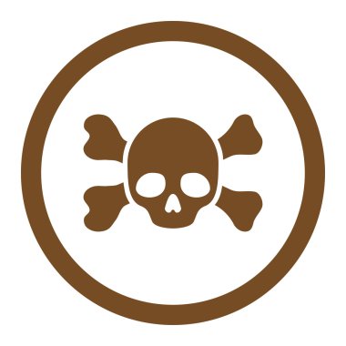 Skull And Bones yuvarlak vektör simgesi