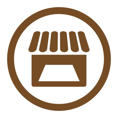 Mağaza yuvarlak vektör simgesi