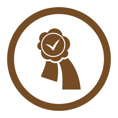 Doğrulama mühür vektör simge yuvarlak